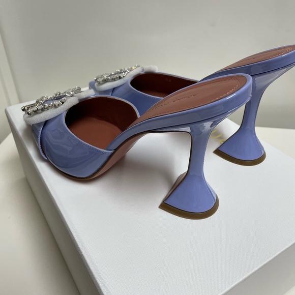 Amina Muaddi Begum 95 Crystal Leather Mules - Picture 2 of 6